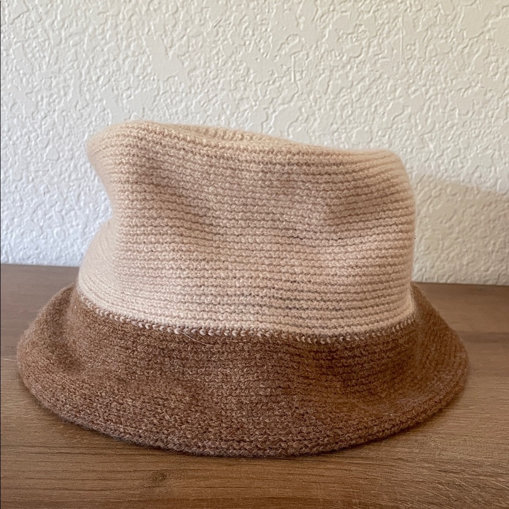 Two-Tone Tan and Brown Women's Bucket Hat